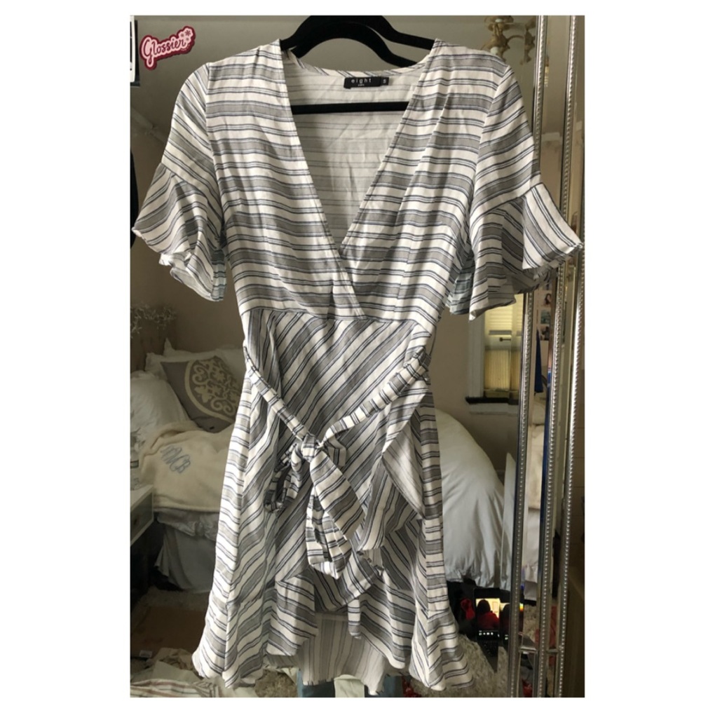 Eight Paris stripe wrap dress